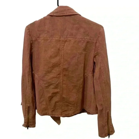 Free People Rosewood Linen Blend Moto Jacket - Picture 3 of 7
